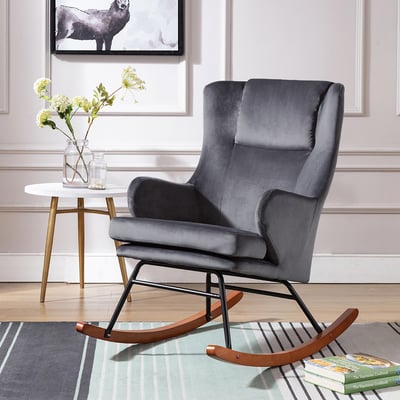 Paisley佩斯里絨布扶手休閒搖椅-兩色可選15