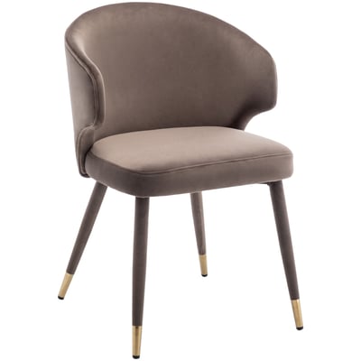 Jade潔迪扶手絨布腳包金邊休閒餐椅-五色可選2