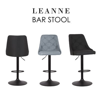 Adelric艾德里克布面拉扣黑腳可調吧檯椅-兩色可選10