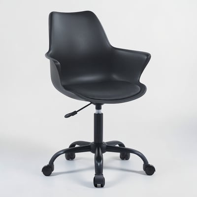 Axe埃克斯簡約軟墊扶手PP黑腳電腦椅-四色可選22