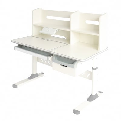 GUGU古古多功能書架雙抽陪讀兒童升降成長桌-寬120cm-三色可選18