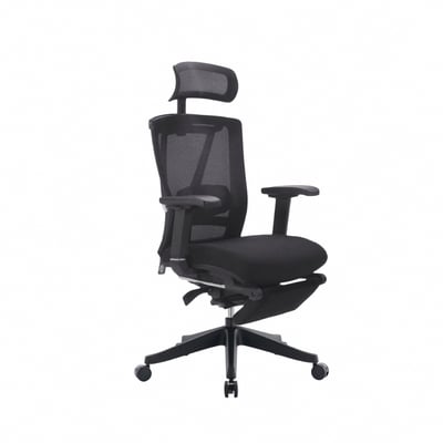 Cosimo科西莫意式高階底盤半網含腳凳人體工學電腦椅-黑色18