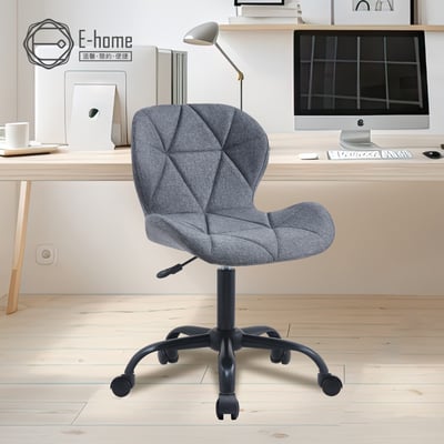 Belmore貝爾莫爾菱格紋布面簡約黑腳電腦椅-三色可選16