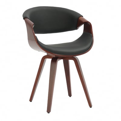 Salome莎洛姆PU面流線曲木休閒餐椅-兩色可選1