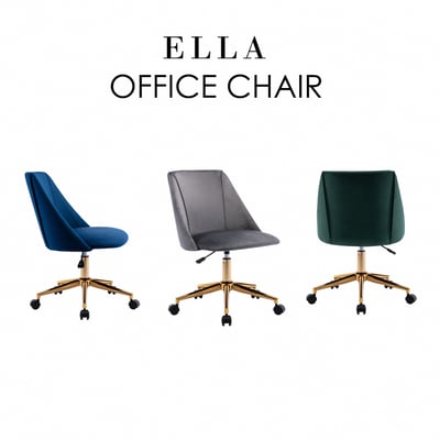 Ella艾拉簡約絨布金腳電腦椅-三色可選4