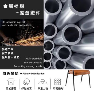 Tori托里PU金屬黑腳A字休閒餐椅-兩色可選14