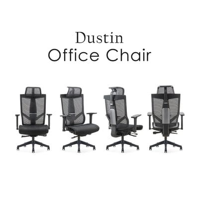 Dustin達斯丁高階底盤德國網人體工學電腦椅-黑色2