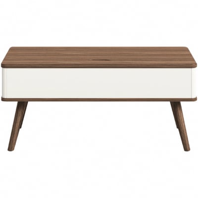 恬靜系升降收納實木腳長方咖啡桌-幅95cm-棕色2