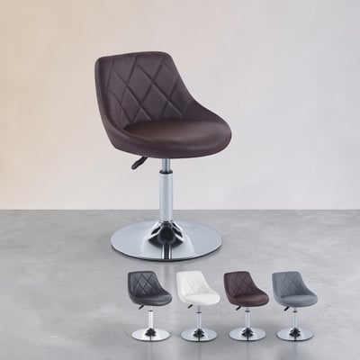 Luke路克菱格紋皮面可調式多功能圓盤椅-四色可選19