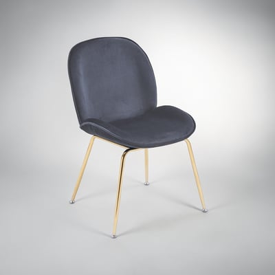 Shell貝殼絨布鍍金腳餐椅-四色可選21