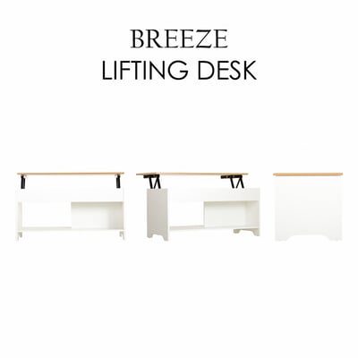 Breeze微風系開放式收納升降茶几-幅100cm-白色2