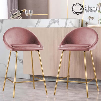 Tara塔拉絨布網美金腳吧檯椅-坐高66cm-四色可選18