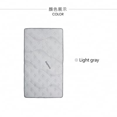 摺好睡石墨烯透氣對折獨立筒床墊3.5尺-淺灰色3