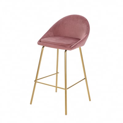 Toby托比絨布網美金腳吧檯椅-坐高74cm-四色可選1