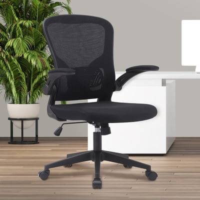 瑪爾斯網布可旋轉扶手電腦椅-黑色18