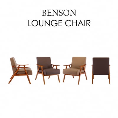 Benson班森PU面厚感造型實木架休閒椅-兩色可選11