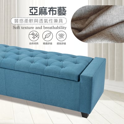 Lara勞拉簡約歐式拉扣布面收納長凳-三色可選9