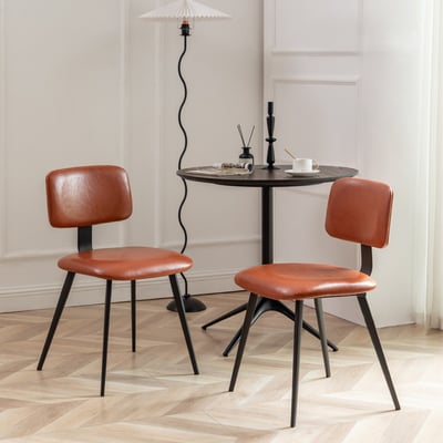 Ian伊恩PU面金屬黑腳工業休閒餐椅-兩色可選14