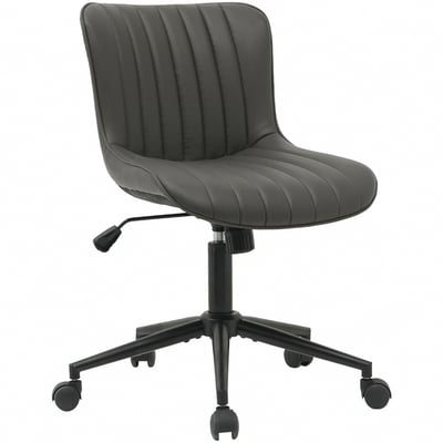 Alonso亞隆索直紋PU面黑五爪可調式辦公椅-三色可選2