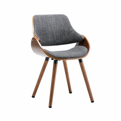 Ingrid英格莉布面曲木餐椅-灰色2