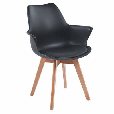 Huggie哈吉簡約軟墊扶手PP櫸木腳餐椅-四色可選1