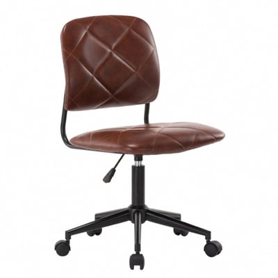 Berg柏格大菱格紋工業風電腦椅-棕色1