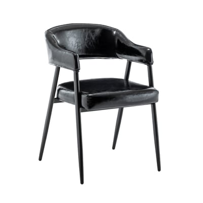 Tori托里PU金屬黑腳A字休閒餐椅-兩色可選2