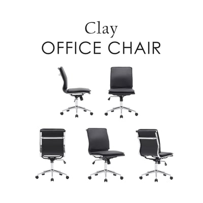 Clay克雷厚墊可調式電腦椅-黑色2