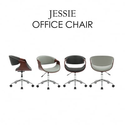 Jessie傑西PU面流線曲木可調式電腦椅-兩色可選3