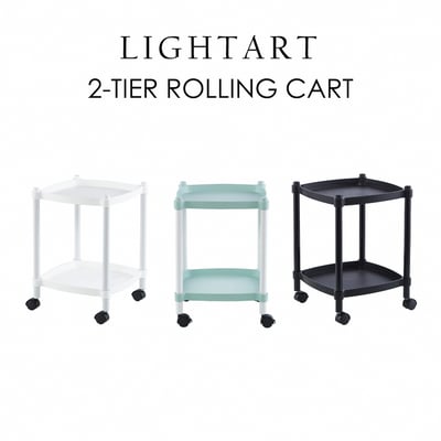 Lightart輕量化雙層方形收納置物推車-三色可選4