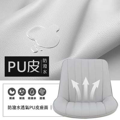 艾格PU極緻舒適直紋電腦椅-灰色6