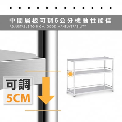 Strong思創不鏽鋼三層收納置物架-幅95cm6