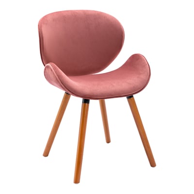 Vigo維格流線絨布實木腳休閒餐椅-五色可選1