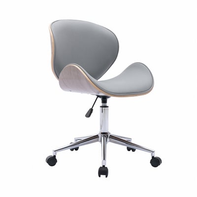 Warren沃倫PU淺曲木可調式電腦椅-灰色1