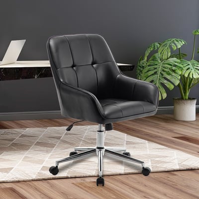 Evone伊凡方格PU面拉扣扶手電腦椅-兩色可選17