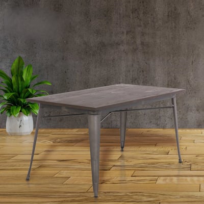 Jed傑德金屬木面工業風桌-140x80cm-四色可選19