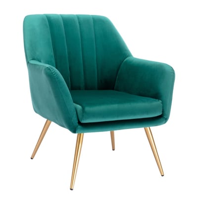 Grace葛瑞絲直紋絨布扶手金腳休閒椅-四色可選4