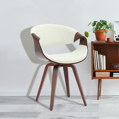 Salome莎洛姆PU面流線曲木休閒餐椅-兩色可選15