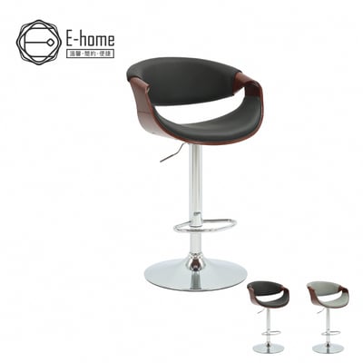 Tyrel泰瑞爾PU面流線曲木可調式曲木吧檯椅-兩色可選19