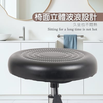 樂兒高承重柔軟PU皮可旋轉升降美容椅-黑色6