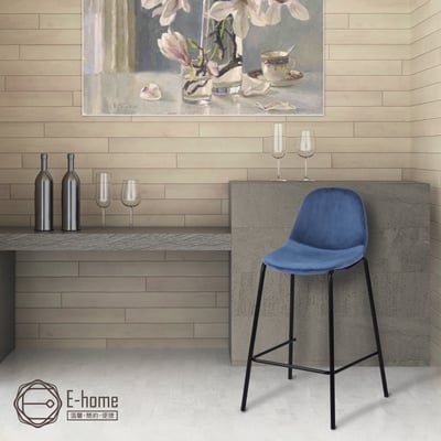 Hayn海恩絨布黑腳經典吧檯椅-坐高61cm-四色可選16