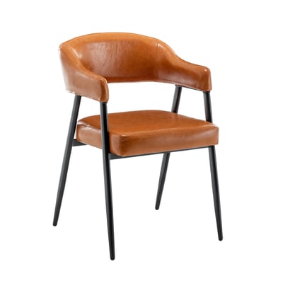 Tori托里PU金屬黑腳A字休閒餐椅-兩色可選1