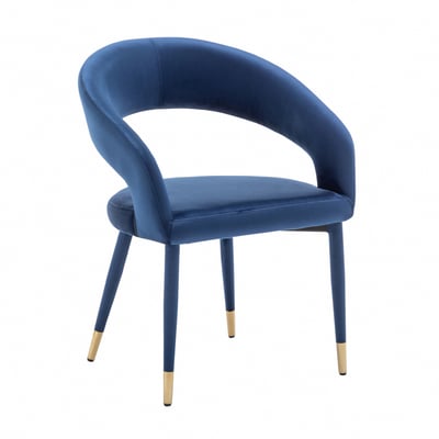 Louis路易斯鏤空高級絨布包金腳休閒餐椅-兩色可選2