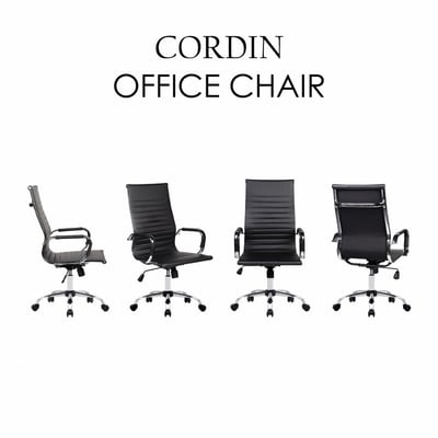 Cordin柯丹高背固定扶手可調式電腦椅-黑色2