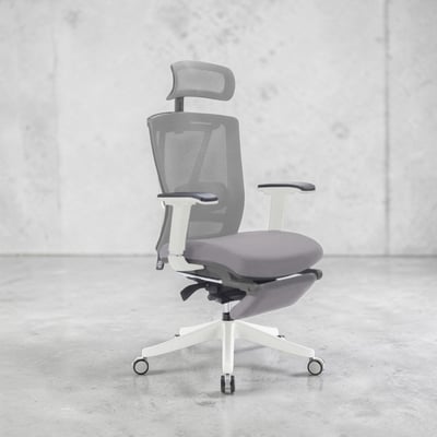 Falsita法希塔意式高階底盤半網含腳凳人體工學電腦椅-灰色21