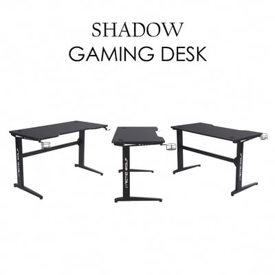 ArcticWolf Shadow暗影碳纖維LED炫光電競桌-黑色2