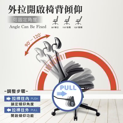 Whirlwind旋風全網多功能高背電腦椅-黑色14