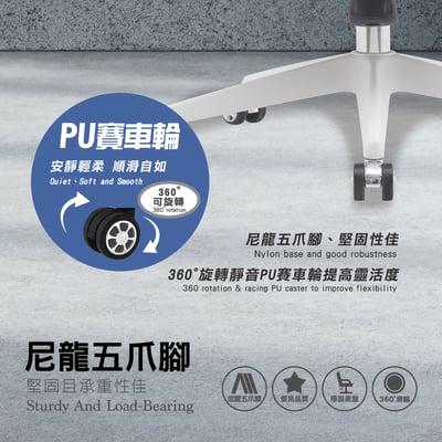 Vortex 4.0 旋流白框高背半網扶手人體工學電腦椅-三色可選17