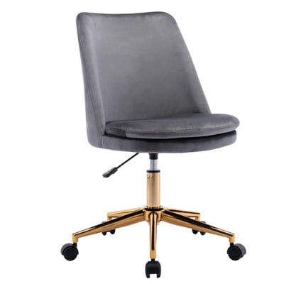 Calista卡莉絲塔簡約絨布金腳電腦椅-三色可選2