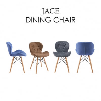 Jace婕斯菱格紋布面休閒餐椅-三色可選10
